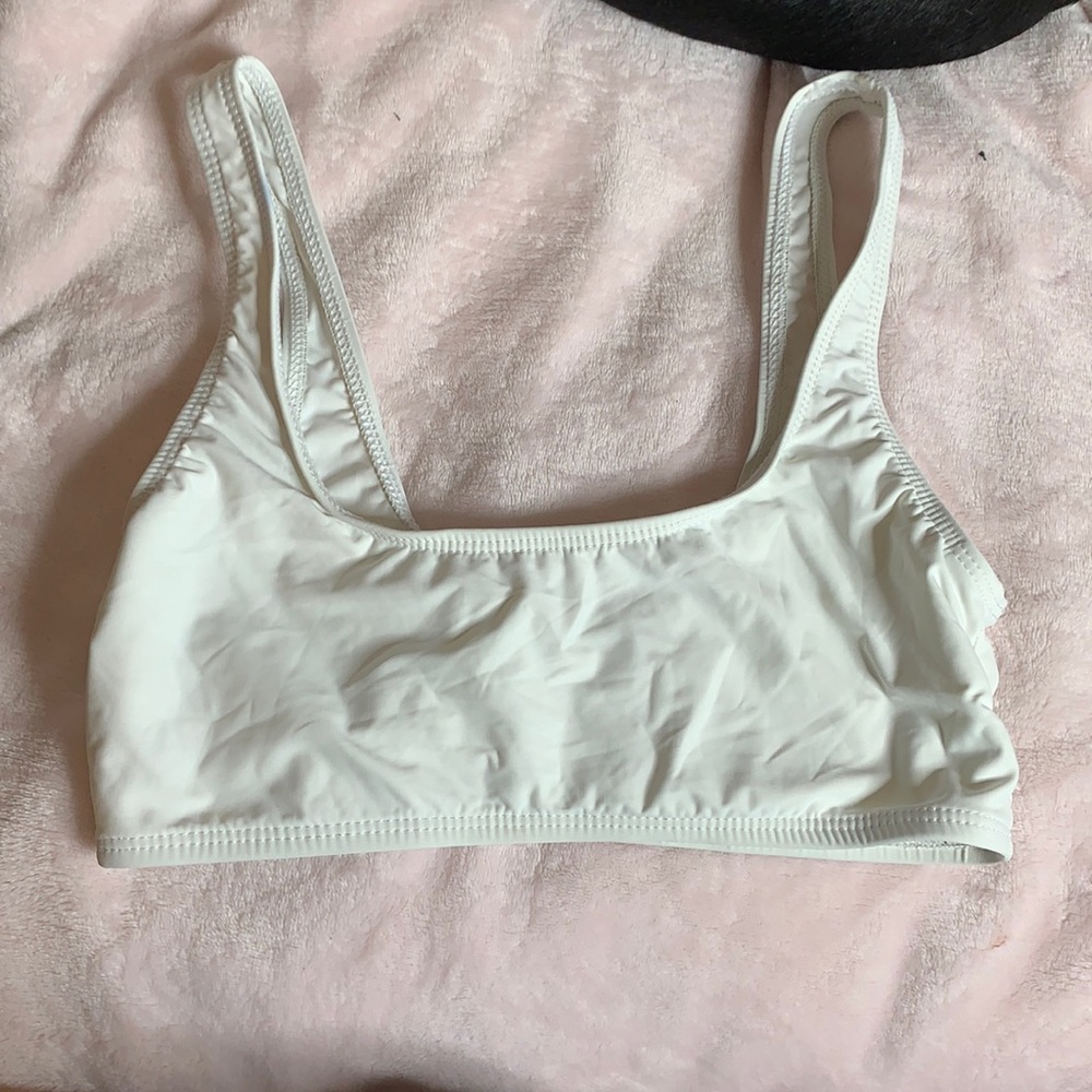 White bathing suit top